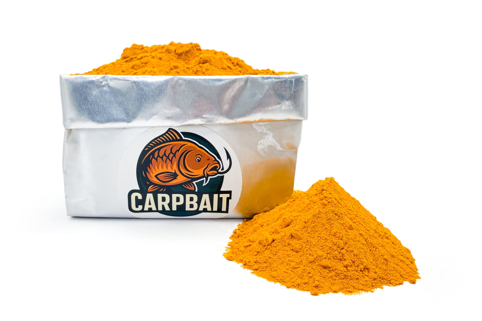 curcuma in polvere dentro al sacchetto brandizzato carpbait