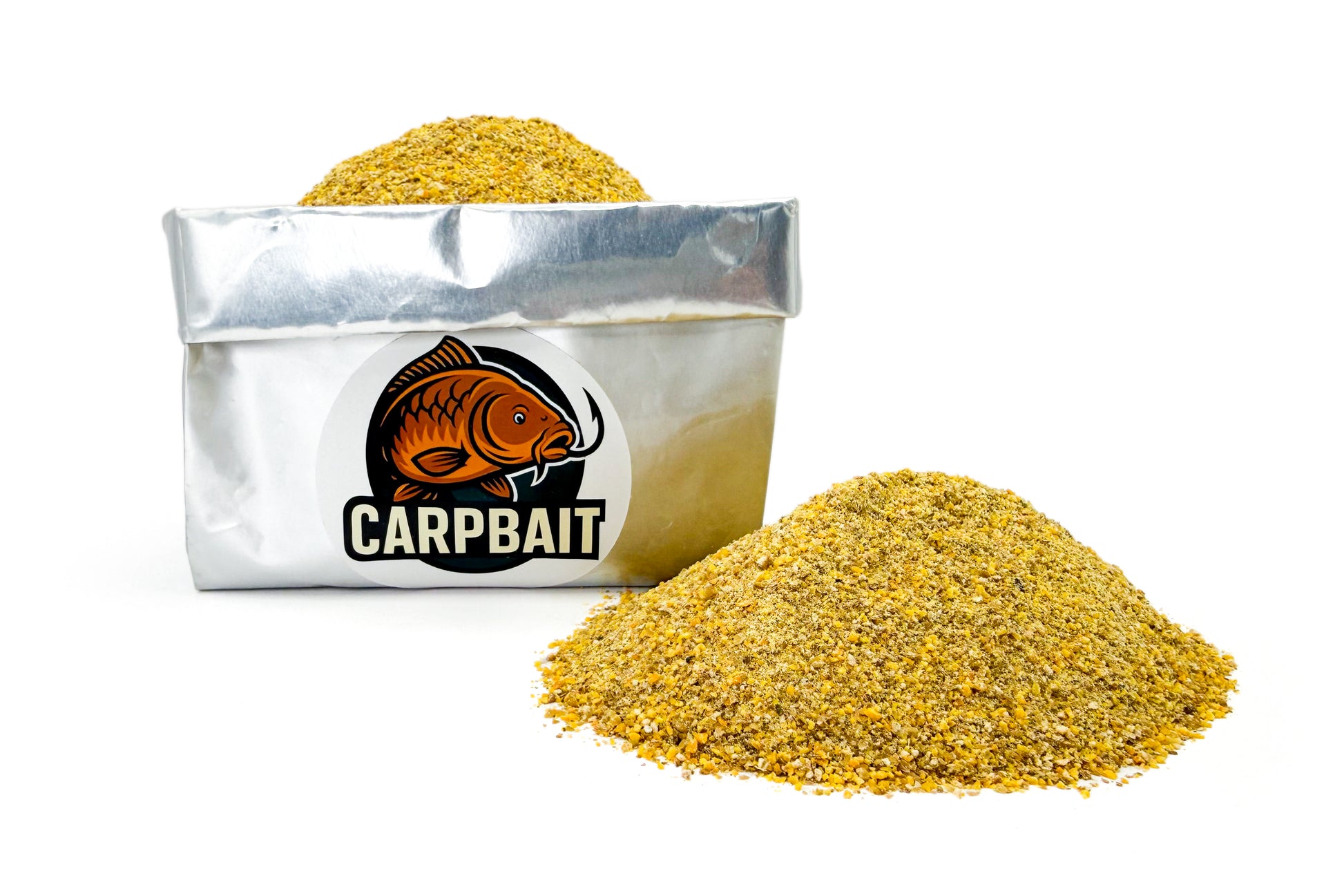 fieno greco dentro al sacchetto brandizzato carpbait