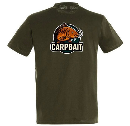 maglietta carpbait con logo del brand. colore verde militare