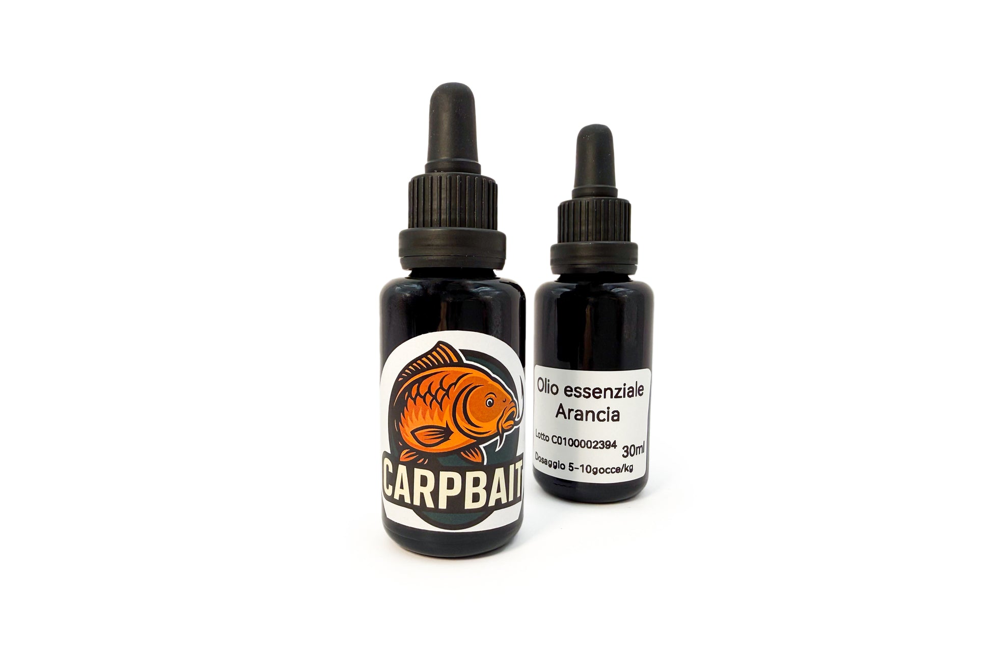 olio essenziale arancia carpbait in boccetta con pipetta